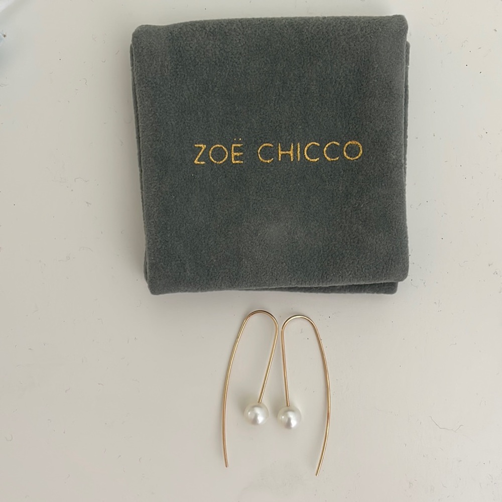 14K PEARL WIRE EARRINGS